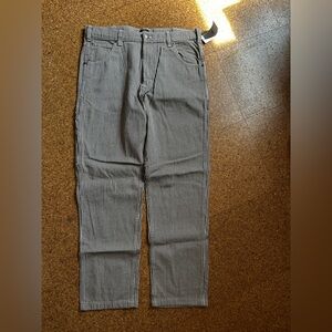 Brown and White Striped Pants